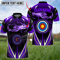 Maxcorners Thunder Archery Multicolor Option Personalized Name Team Name 3D Shirt (4 Colors)