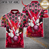 Maxcorners Ball And Pins Hexagon Pattern Bowling Team Jersey Multicolor Options Personalized Name, Team Name 3D Shirt