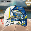 Maxcorners Fishing Blue Wave Personalized Name 3D Cap