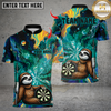 Maxcorners Darts Funny Cute Sloths Dartboard Design Multicolor Customized Name, Team Name 3D Shirts