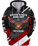 Maxcorners Freedom Fighter Veteran Hooded Hoodie