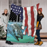 Maxcorners Salmon Fishing American 3D Quilt - Blanket