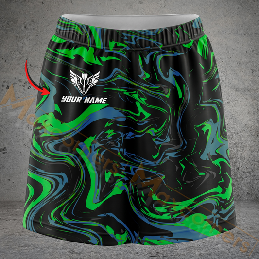 Maxcorners Darts Abstract Swirl Personalized 3D Skirts With Shorts