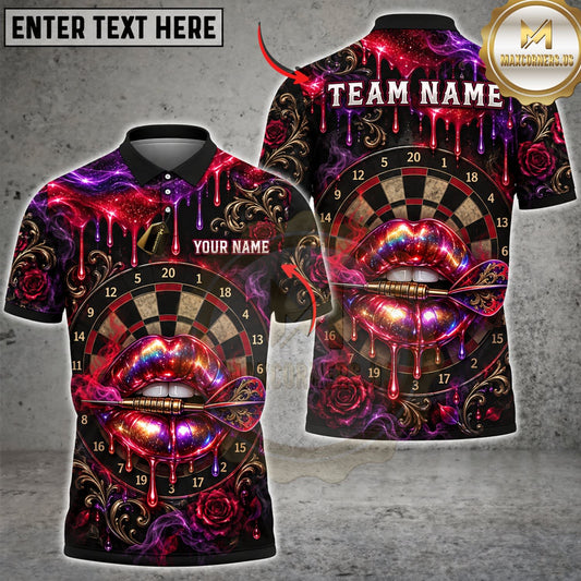 Maxcorners Darts Dark Red Gorilla Face Abstract Graffiti Personalized Name 3D Unisex Shirt