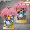 Maxcorners Funny Bruh Golfer Polo Personalized Name, Team Name 3D Shirt (4 Colors)