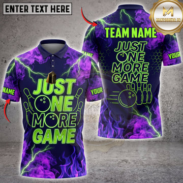 Maxcorners Bowling Green Neon Just One More Game Personalized Name 3D Unisex Shirt