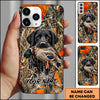 Maxcorners Duck Hunting German Shorthaired Pointer Orange Camo Duck Retrieval Personalized Name 3D Phone Case - Black Labrador Retriever - Mallard