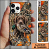 Maxcorners Duck Hunting German Shorthaired Pointer Orange Camo Duck Retrieval Personalized Name 3D Phone Case - Chocolate Labrador Retriever