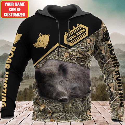Maxcorners Personalized Name Boar Hunting 2 All Over Printed Unisex Shirt