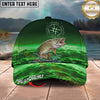 Maxcorners Fishing Emerald Lake Scenic Personalized Name 3D Cap (12 Fish Species)