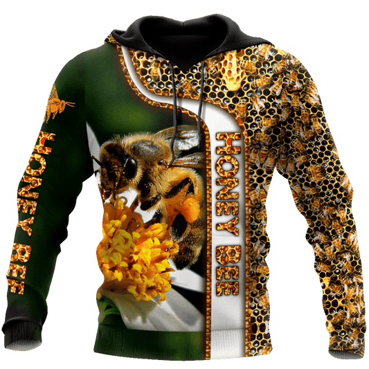 Maxcorners Honey Bee Pattern All Over Printed Unisex Shirt LM1304