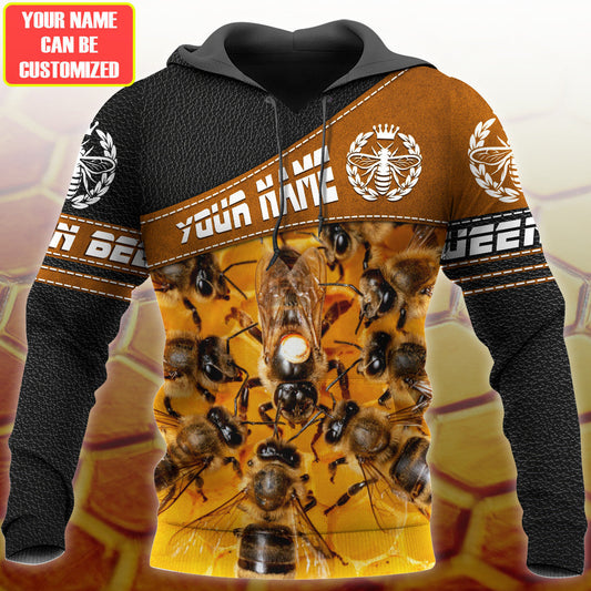 Maxcorners Personalized Name Queen Bee All Over Printed Unisex Shirt LM1304