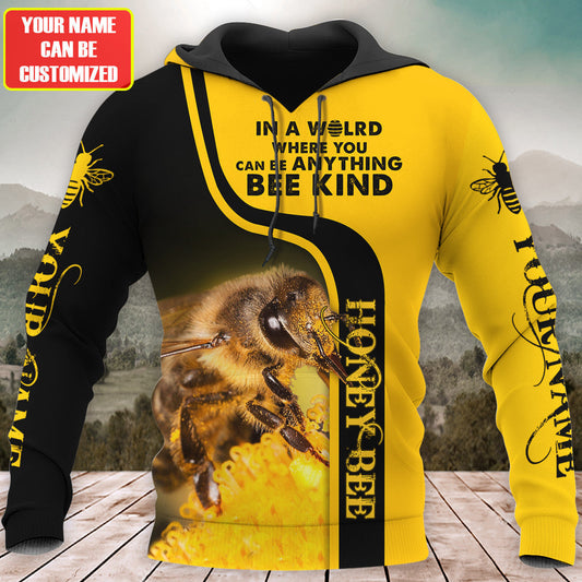 Maxcorners Personalized Name Bee Kind All Over Printed Unisex Shirt LM1304