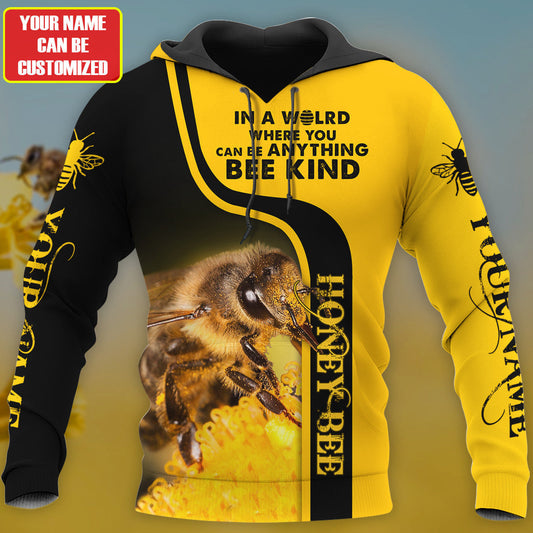 Maxcorners Personalized Name Bee Kind All Over Printed Unisex Shirt LM1304