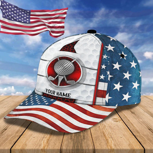Maxcorners 4th of July Personalized Golf Cap for Men 3D All Over Printed for Golf Players LM0402