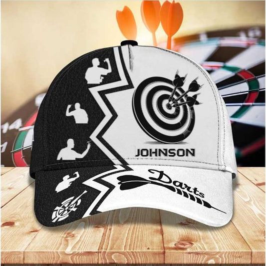 Maxcorners Personalized Darts Steps 3D Baseball Cap for Him, Dart Gift for His Birthday Dart Hat LM0402
