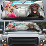 Maxcorners Labrador Retriever-Dog Summer Vacation Couple Car Sun Shade Cover Auto Windshield