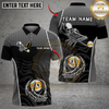 Maxcorners Billiards Ball 9 Skeleton Skull Death Stroke Personalized Name Shirt (6 Colors)