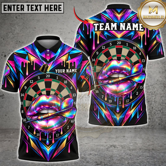 Maxcorners Darts Colorful Neon Gorilla Face Purple Green Graffiti Personalized Name 3D Unisex Shirt