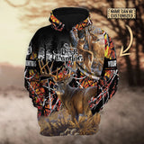 Personalized Deer Hunting Red Premium 3D Hoodie Pullover For Hunting Lover Hunter