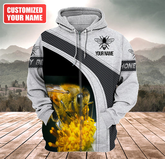 Maxcorners Personalized Name Honey Bee 5 All Over Printed Unisex Shirt LM1304