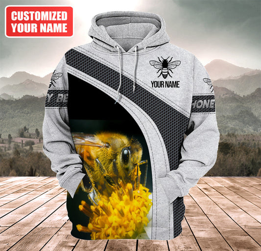 Maxcorners Personalized Name Honey Bee 5 All Over Printed Unisex Shirt LM1304