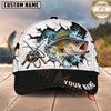Maxcorners Fishing Graphic Torn Hole Effect Reel Design Customized Name 3D Cap