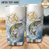 Maxcorners Fishing Tumbler Nautical Compass Splash Design Personalized Name Tumbler (13 Species)