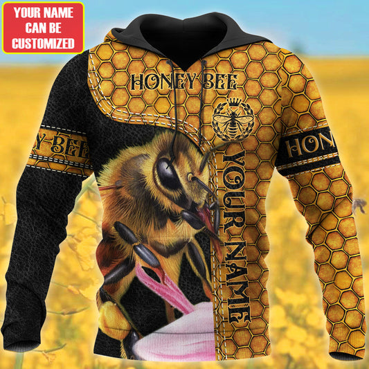 Maxcorners Personalized Name Honey Bee 8 All Over Printed Unisex Shirt LM1304