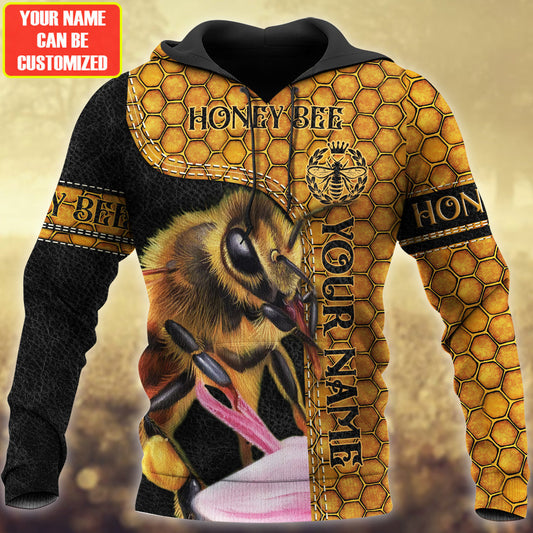 Maxcorners Personalized Name Honey Bee 8 All Over Printed Unisex Shirt LM1304