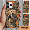 Maxcorners Duck Hunting German Shorthaired Pointer Orange Camo Duck Retrieval Personalized Name 3D Phone Case - Yellow Labrador Retriever