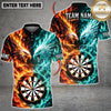 Maxcorners Darts Fire And Ice Majestic Eagle Mascot Dual Element Target Board Graphic Multicolor Customized Name, Team Name 3D Shirts