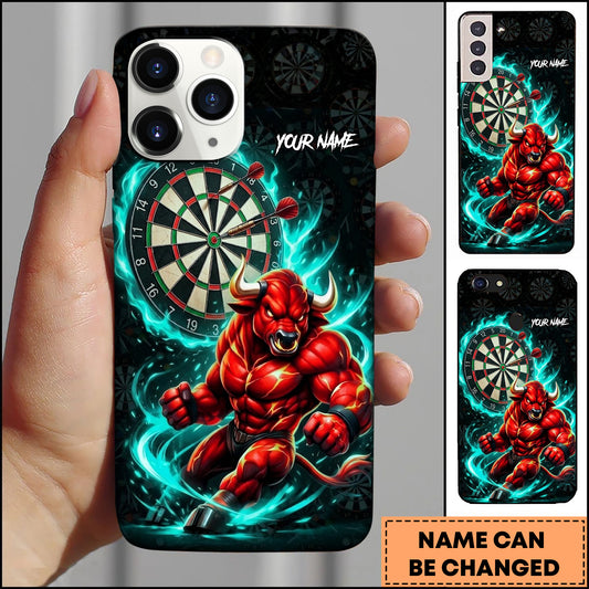 Maxcorners Darts Red Bull Dartboard Multicolor Personalized Name 3D Phone Case
