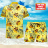 Maxcorners Personalized Honey Bee Tropical Hawaii Shirt Beach Short LM1304