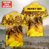 Maxcorners Personalized Honey Bee Flower Tropical Hawaii Shirt Beach Short LM1304