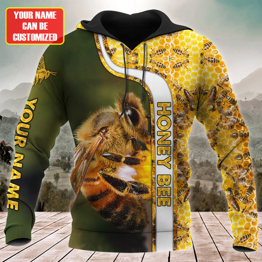 Maxcorners Personalized Name Honey Bee 16 All Over Printed Unisex Shirt LM1304