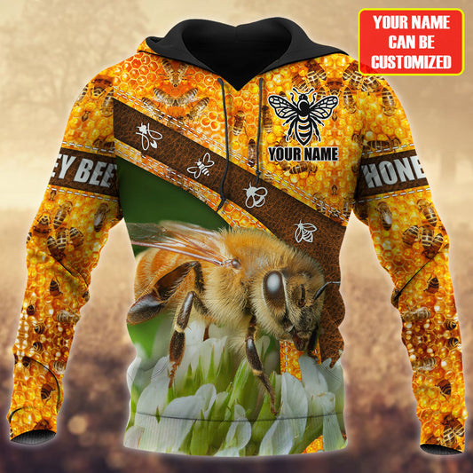 Maxcorners Personalized Name Honey Bee 17 All Over Printed Unisex Shirt LM1304