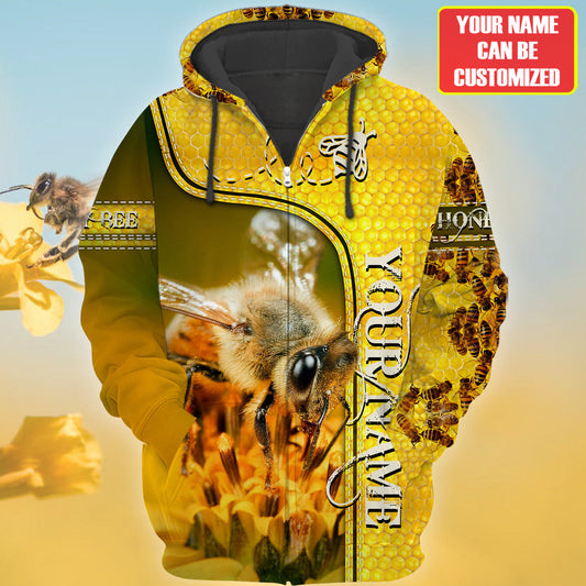 Maxcorners Personalized Name Honey Bee 18 All Over Printed Unisex Shirt LM1304