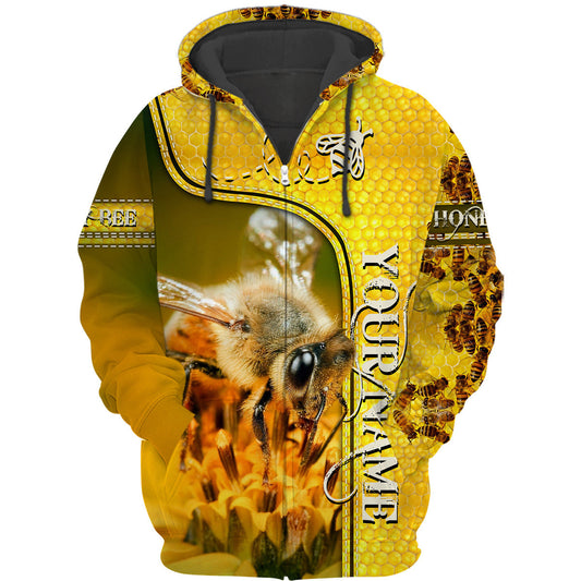 Maxcorners Personalized Name Honey Bee 18 All Over Printed Unisex Shirt LM1304