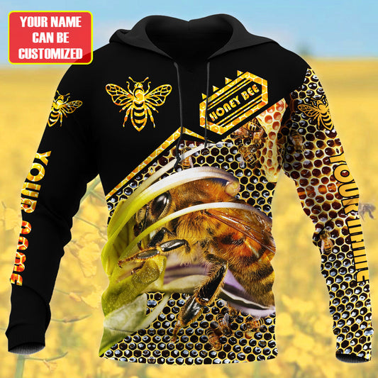 Maxcorners Personalized Name Honey Bee 19 All Over Printed Unisex Shirt LM1304