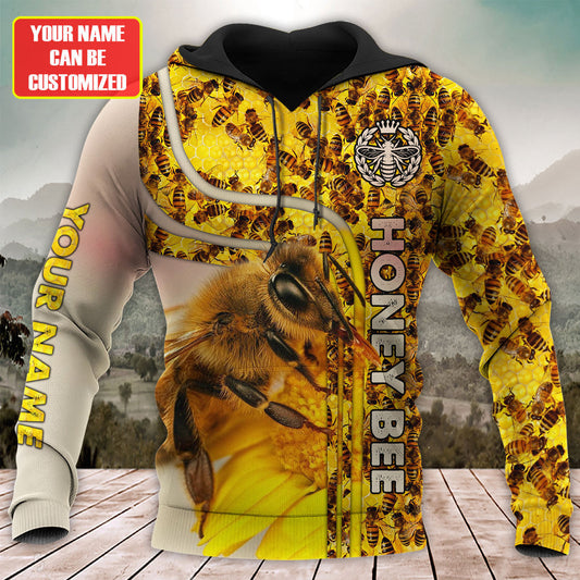 Maxcorners Personalized Name Honey Bee 20 All Over Printed Unisex Shirt LM1304
