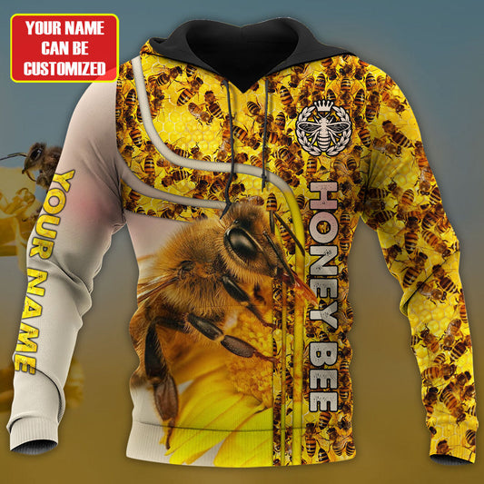 Maxcorners Personalized Name Honey Bee 20 All Over Printed Unisex Shirt LM1304