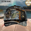Maxcorners Fishing Skull Fisherman Honeycomb Gold Accent Personalized 3D Cap