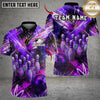 Maxcorners Bowling And Pins Neon Paint Burst Customized Name, Team Name 3D Shirt (4 Colors)