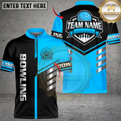 Maxcorners Bowling Modern Split Multicolor Customized Name, Team Name 3D Shirt