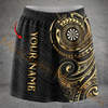 Maxcorners Darts Black Gold Tribal Maori Dartboard Personalized 3D Skirts With Shorts