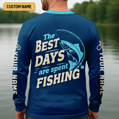 Maxcorners The Best Days Are Spent Fishing, The Bobber Fishing Sports, SPF Shirt For Men, Fishing Shirts For Men