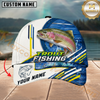 Maxcorners Fishing Blue Wave Personalized Name 3D Cap