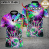 Maxcorners Bowling And Pins Vibrant Nebula Customized Name, Team Name 3D Shirt (4 Colors)