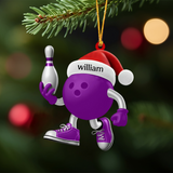 Maxcorners Personalized Cute Purple Bowling Ornament Christmas Gift for Bowling Lover MT1611